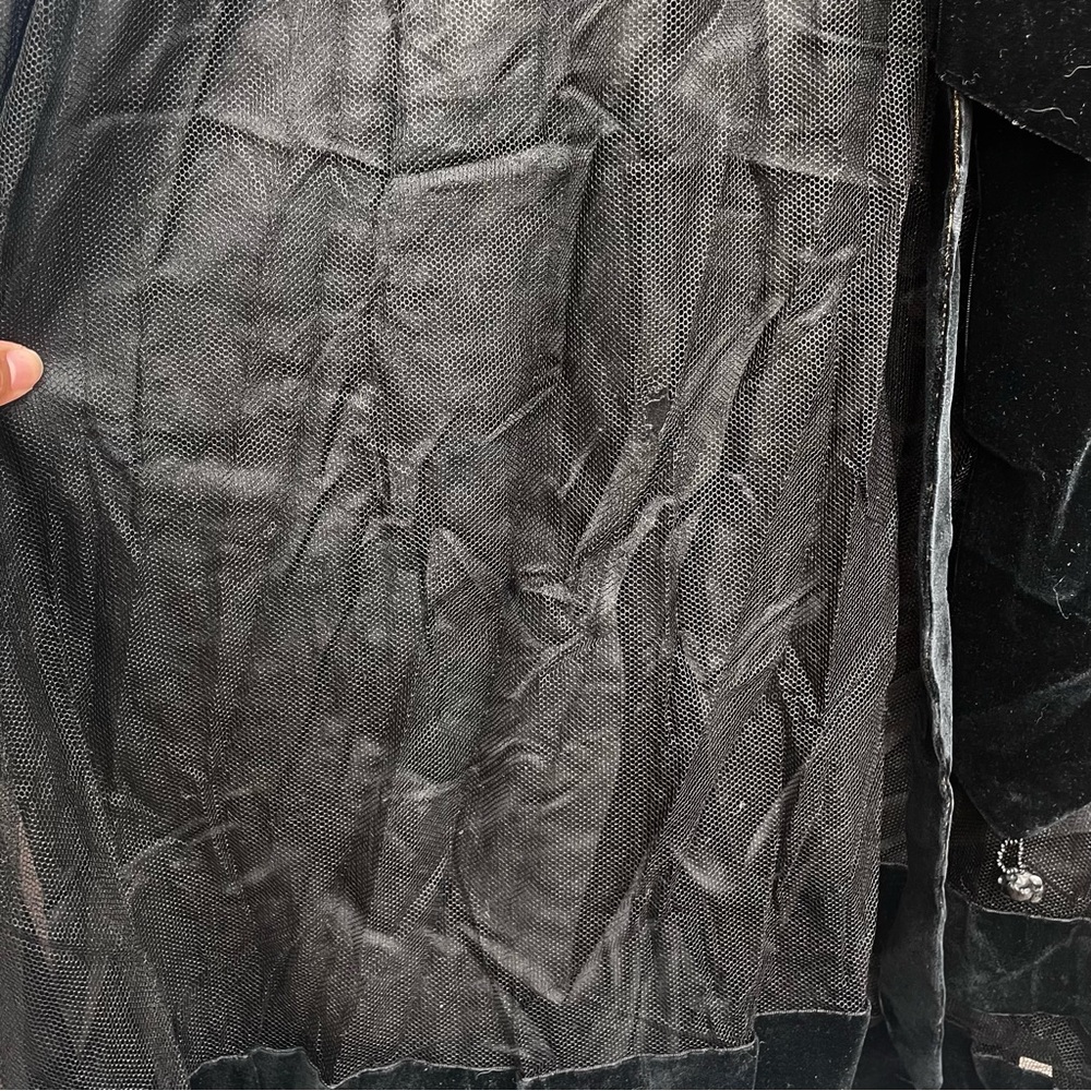 Antique 1910s Black Silk Tulle Beaded Sequin Edwardian Mourning Gibson Girl Gown - Picture 13 of 16
